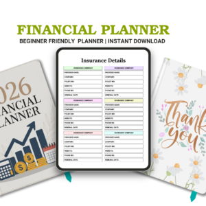 Digital Financial Planner Printable PDF – Budget Planner & Expense Tracker